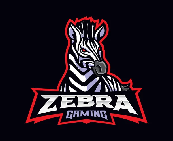 Projeto Logotipo Mascote Zebra Ilustração Vetorial Zebra Selvagem Ilustração Logotipo —  Vetores de Stock