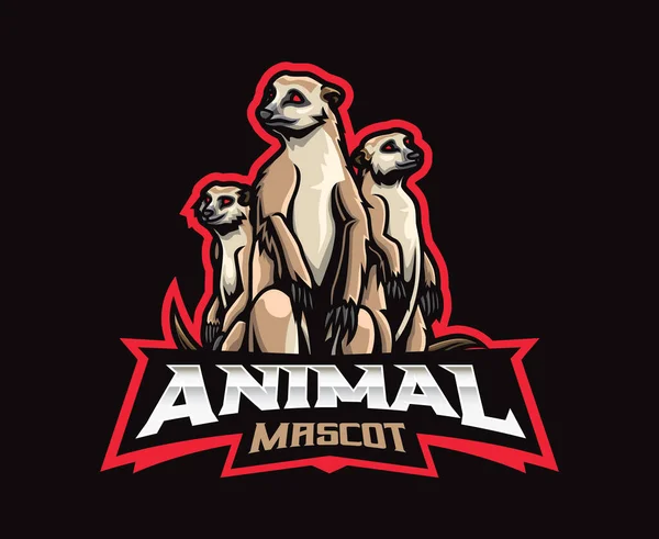 Meerkat Mascote Logotipo Design Meerkat Ilustração Vetor Animal Ilustração Logotipo —  Vetores de Stock