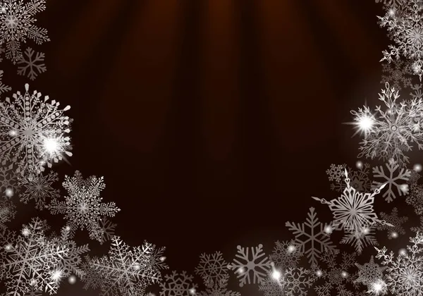 Red Winter Hintergrund Mit Schneeflocken Und Funkeln Weihnachtskarte — Stockfoto