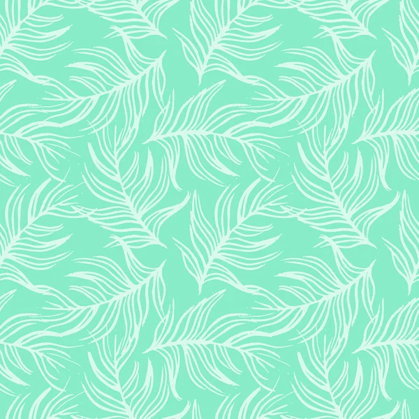 Nahtloser Hintergrund Mit Exotischen Blättern Auf Mintgrünem Hintergrund Luxus Muster — Stockfoto