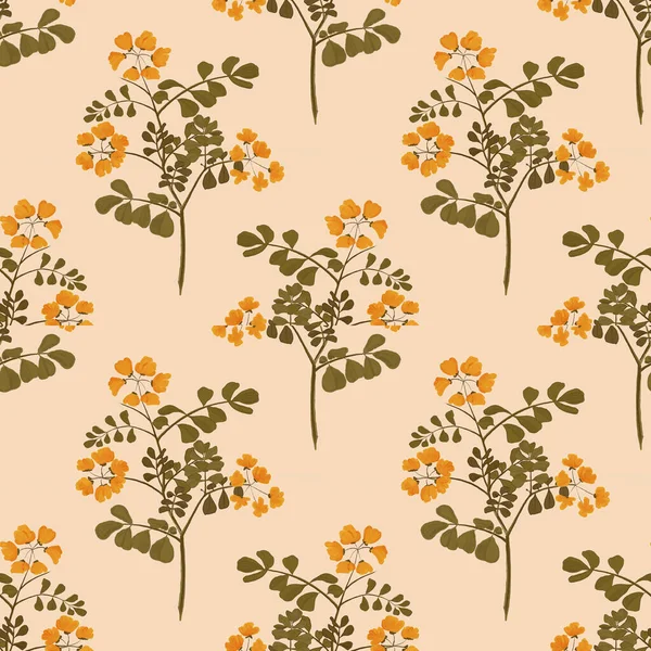Płynne Tło Pomarańczowymi Kwiatami Doodles Jasne Pomarańczowe Tło Luksusowy Wzór — Zdjęcie stockowe