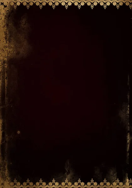 Soyut Grunge Koyu Kırmızı Arkaplan Altın Işlemeli Çerçeveli — Stok fotoğraf