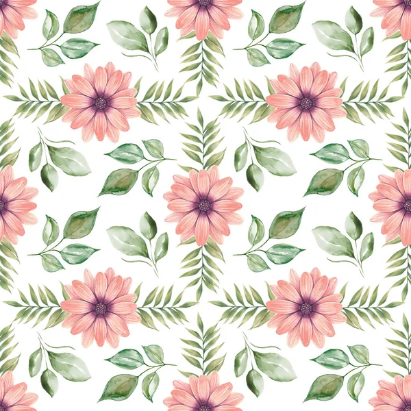 Seamless Background Pink Flower Doodles White Background Luxury Pattern Creating — Stock Photo, Image