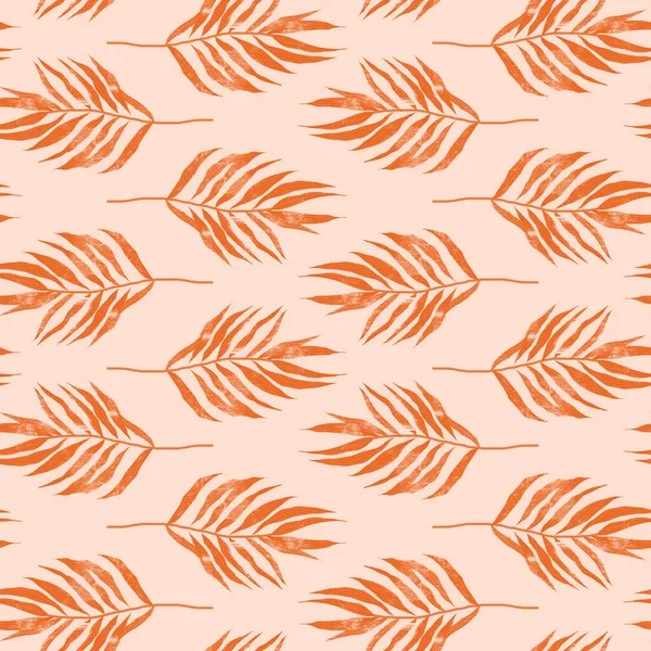 Seamless background with orange leave doodles on bright mint background. Luxury pattern for creating textiles, wallpaper, paper. Vintage. Romantic floral Illustration