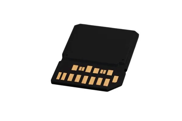 Makro snímek nového typu SD karty na izolovaném bílém pozadí — Stock fotografie