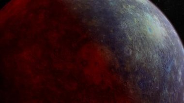 Yörüngedeki Merkür 'ün etrafında uçmak çok güzel bir hareketli arka plan animasyonudur. Bu videoyu herhangi bir bilim, bilim kurgu veya eğitimle ilgili projede kullanın.
