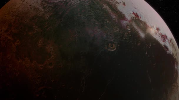 Fly Вокруг Плутона Космосе Орбите Имеет Красивые Движения Фоновой Анимации — стоковое видео
