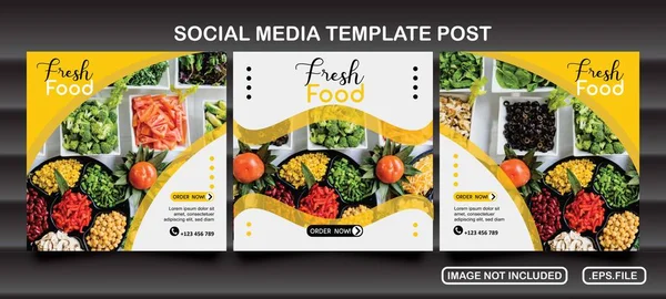 Cibo Social Media Template Post — Vettoriale Stock