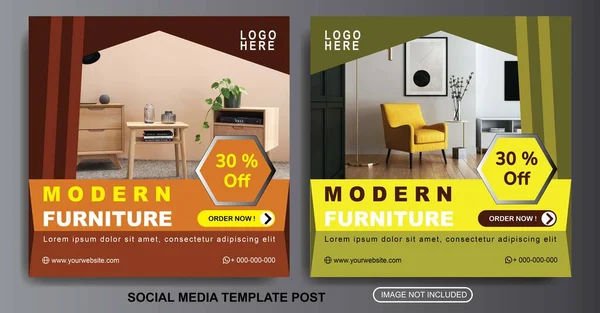 Modern Mobilya Sosyal Medya Şablonu Post Tasarımı — Stok Vektör