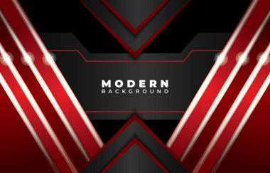Siyah ve kırmızı renkli modern tekno arkaplan tasarımı