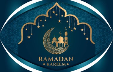 ramadhan kareem arkaplanı koyu mavi
