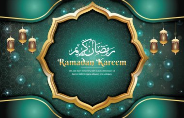 Ramazan Kareem modern tasarım arka planı koyu yeşil renkli