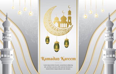 Güzel beyaz renkli ramazan arkaplanı