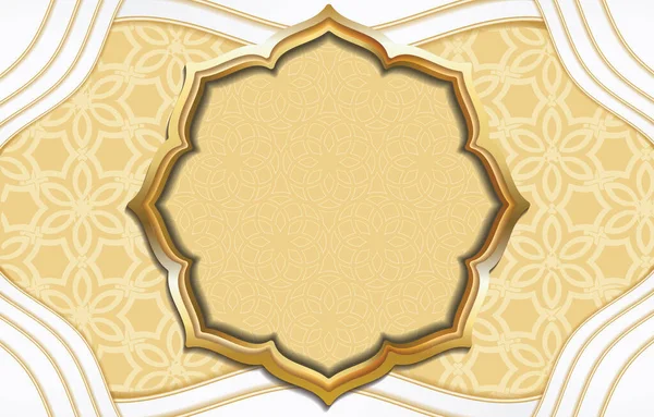 Schöner Islamischer Weicher Hintergrund Mit Brauner Und Weißer Farbe — Stockvektor