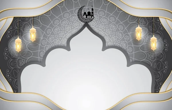 Elegante Islamitische Achtergrond Met Lege Ruimte Het Midden — Stockvector