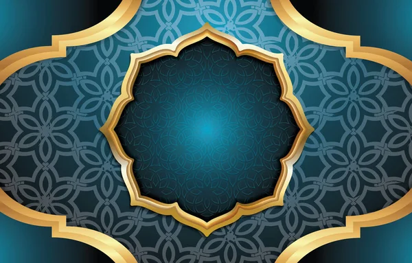 Einzigartiger Islamischer Hintergrund Mit Goldener Und Blauer Farbgestaltung — Stockvektor
