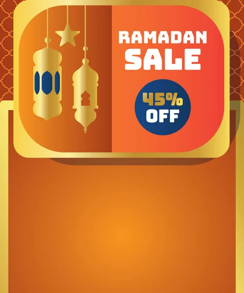 Abstrakte Ramadan Verkauf Mit Orangefarbenem Hintergrund — Stockvektor