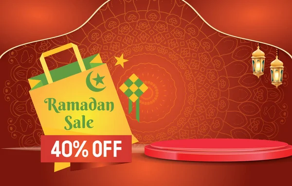 Ramadán Venta Fondo Diseño Con Color Rojo — Archivo Imágenes Vectoriales