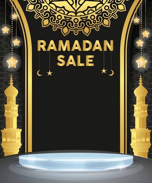 Ramadan Sale Social Media Post Banner Luxury Colour Design — Stock Vector