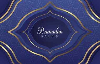 Mavi renk tasarımlı zarif ramazan arkaplanı