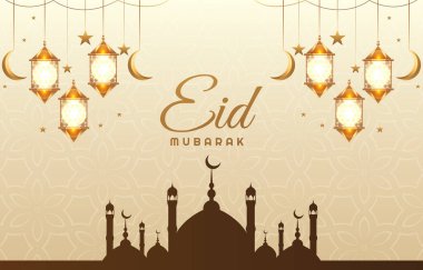 Kurban Mübarek altın ve beyaz renk tasarımlı arkaplan