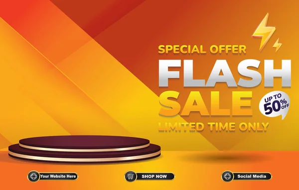 Specialerbjudande Flash Försäljning Banner Med Orange Färg Design Bakgrund — Stock vektor