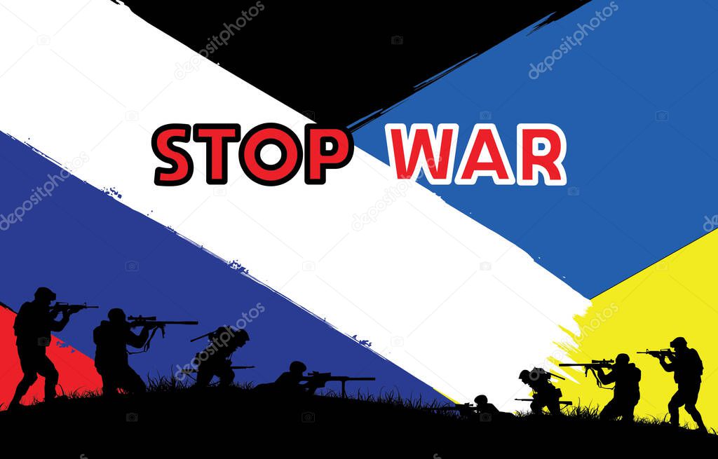stop war russia and ukraine background illustration