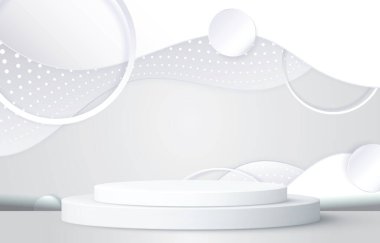 elegant podium for product sale with blank space and white background