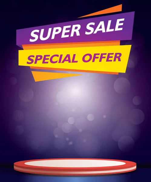 Super Sale Banner Blank Space Product Sale Dark Purple Background — Stockvektor