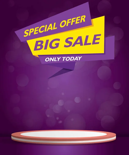 Big Sale Offer Banner Blank Space Product Sale Dark Purple — 스톡 벡터