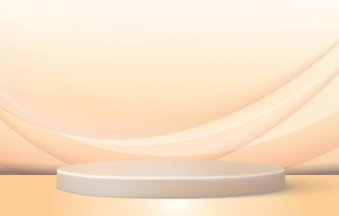 elegant podium for product sale with blank space and brown background