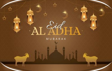 eid al adha background with beautiful brown colour design