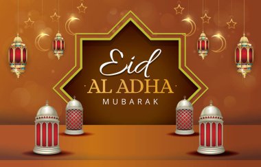 elegant eid al adha background with beautiful ornament design