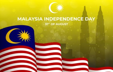 malaysian independence day celebrate with yellow colour background design