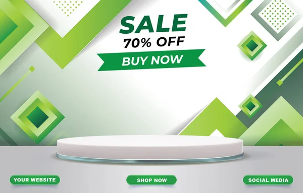 Sale Banner Blank Space Product Sale Abstract Green Background Design — ストックベクタ