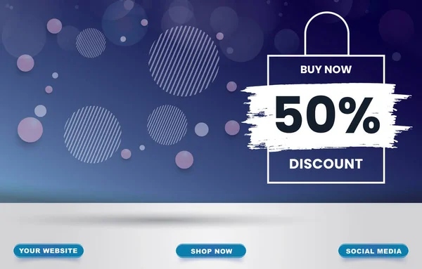 Sale Discount Blank Space Product Sale Blue Background Design —  Vetores de Stock