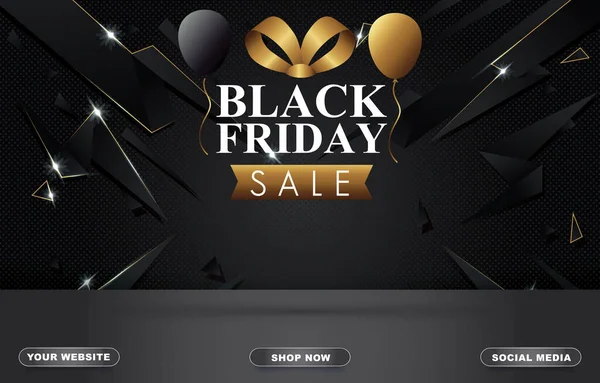 Black Friday Sale Banner Blank Space Product Sale Dark Background — Stock Vector