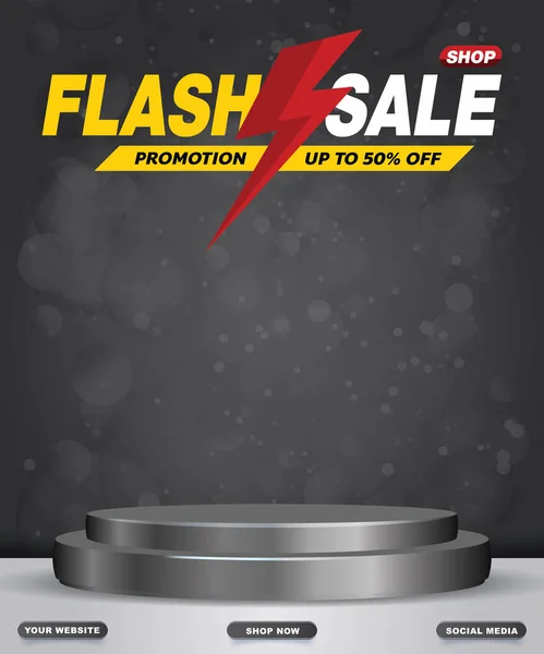 Flash Sale Template Blank Space Podium Product Sale — 图库矢量图片
