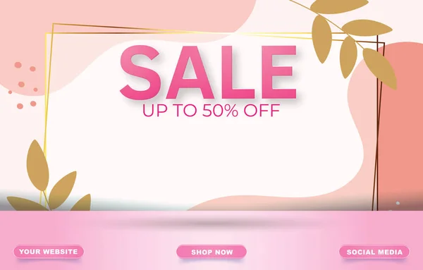 Sale Banner Blank Space Product Sale Cute Pink Background Design — Stock vektor