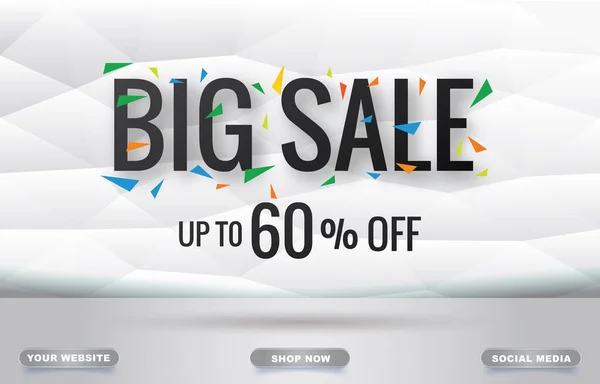 Big Sale Banner Elegant White Background Design — Vettoriale Stock