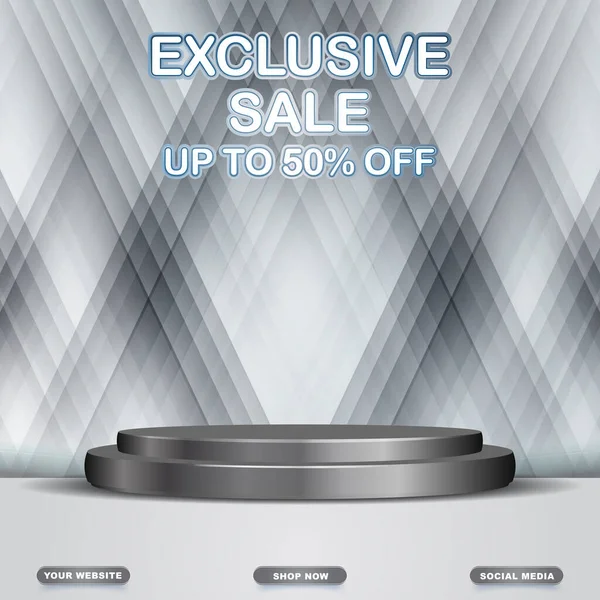 Exclusive Sale Social Media Template Blank Space Podium Product Sale — Vetor de Stock