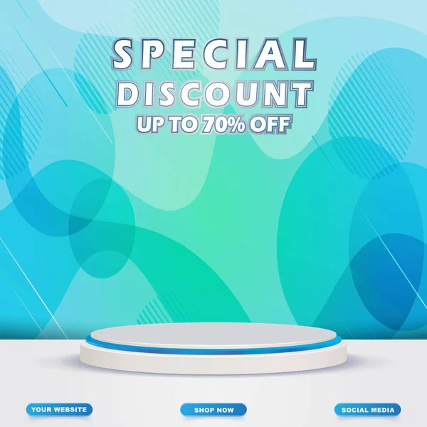 Special Discount Social Media Template Blank Space Podium Product Sale — Stock Vector
