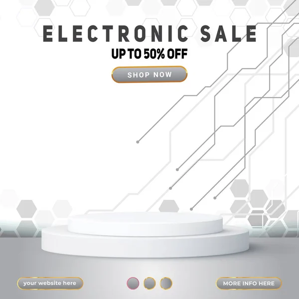Electronic Sale Social Media Post Template Blank Space Podium Product —  Vetores de Stock