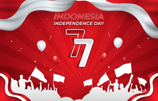 Πανό Ημέρας Ανεξαρτησίας Ινδονησίας Κόκκινο Και Λευκό Φόντο Σχεδιασμό — Διανυσματικό Αρχείο