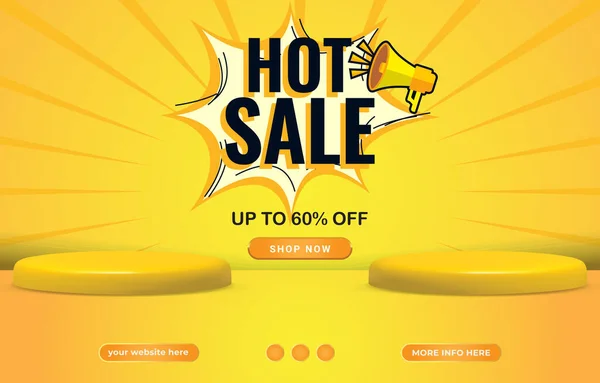 Hot Sale Social Media Template Post Blank Space Podium Product — Stok Vektör