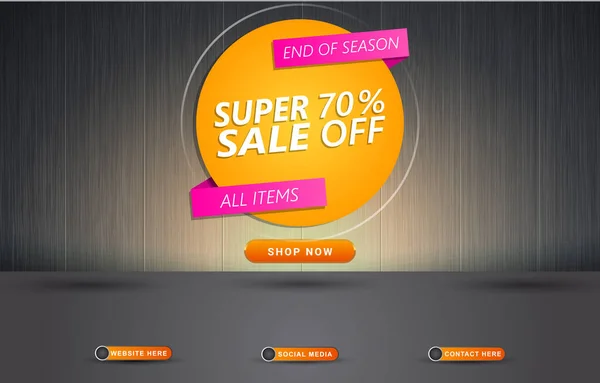 Super Sale Banner Social Media Tempate Banner Blank Space Product — 图库矢量图片