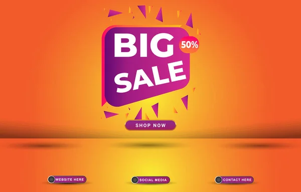 Big Sale Social Media Template Banner Blank Space Product Gradient — Image vectorielle