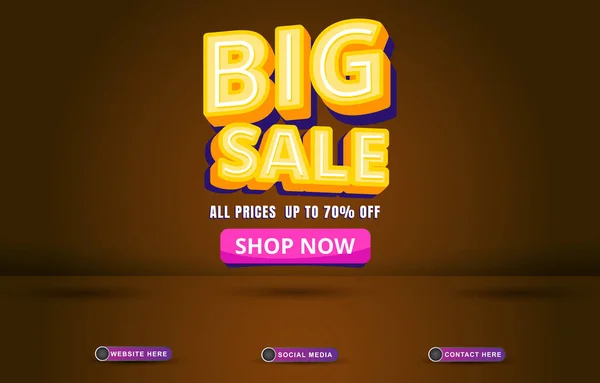 Big Sale Social Media Template Post Banner Blank Space Product — 스톡 벡터