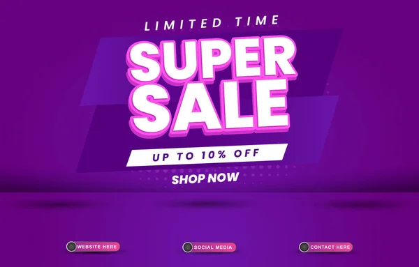Super Sale Social Media Template Post Banner Blank Space Product — Image vectorielle