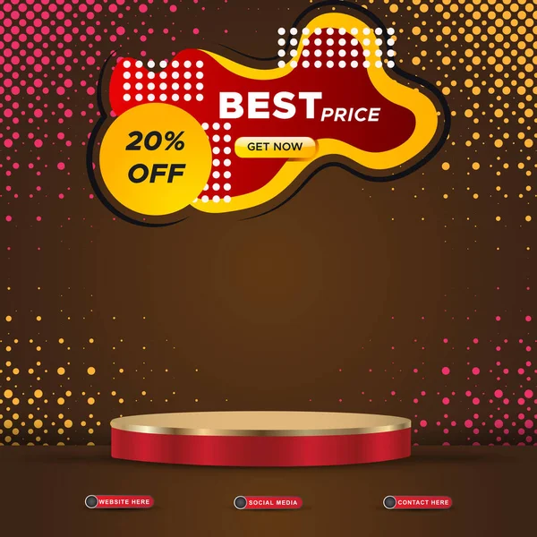 Best Price Social Media Template Banner Blank Space Podium Product — 图库矢量图片
